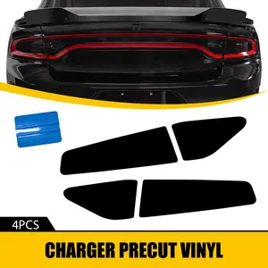 New 2026 4x Car Tail Light Sticker Films For Dodge Charger 2022 2021 2020 2019 2018 2017 2016 2015 PreCut Tint Overlay Vinyl Decal Dark car decors