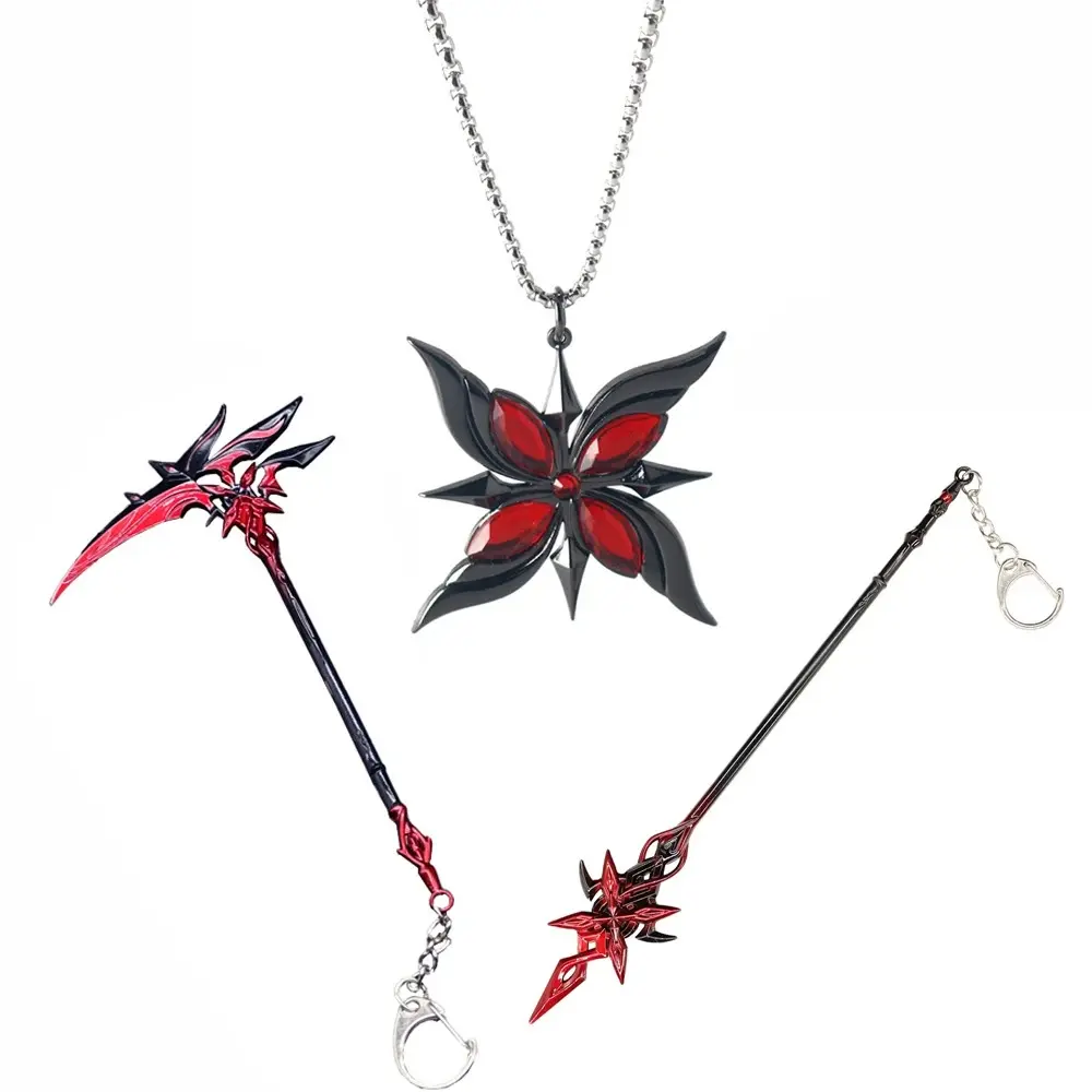 Game Impact Arlecchino Crimson Moon's Semblance Model Sword Cosplay Anime Hero Halloween Party Costume Necklace Fans Collections