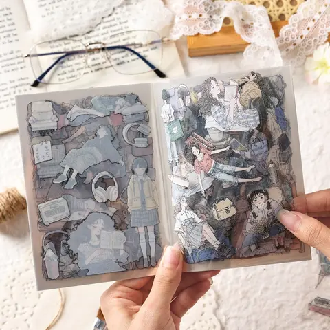 20 Sheets Stickers Book, Forest Girl Character Theme Stationery, Decorative Stickers for Scrapbooking and Phone Cases