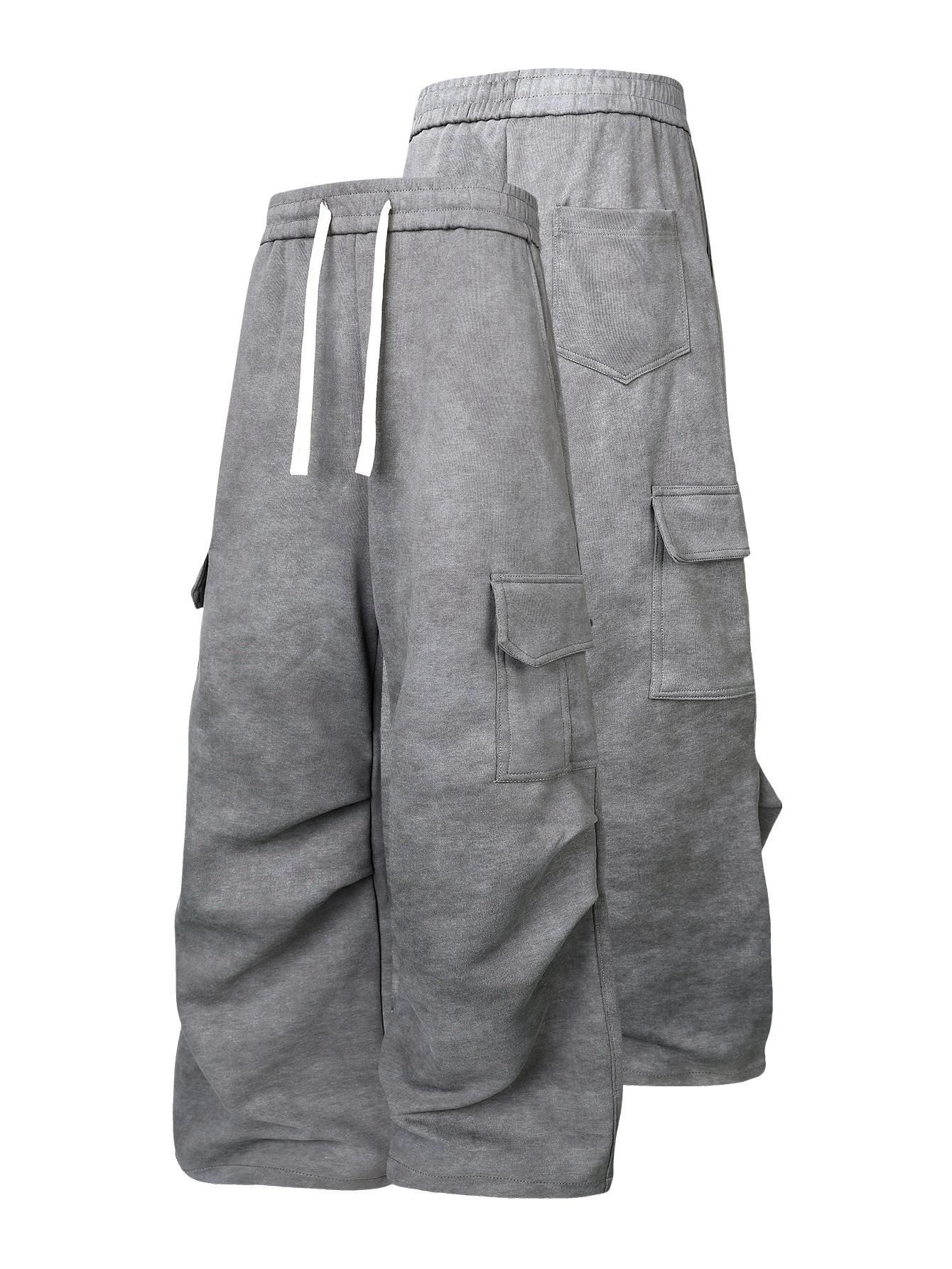 CCCMAI Men's Camouflage Multi-Pocket Cargo Pants Loose Fit Casual Drawstring Trousers for Daily Wear Fashion Athletic Long Pants for Autumn Winter Essential Menswear for Outdoor and Street Style