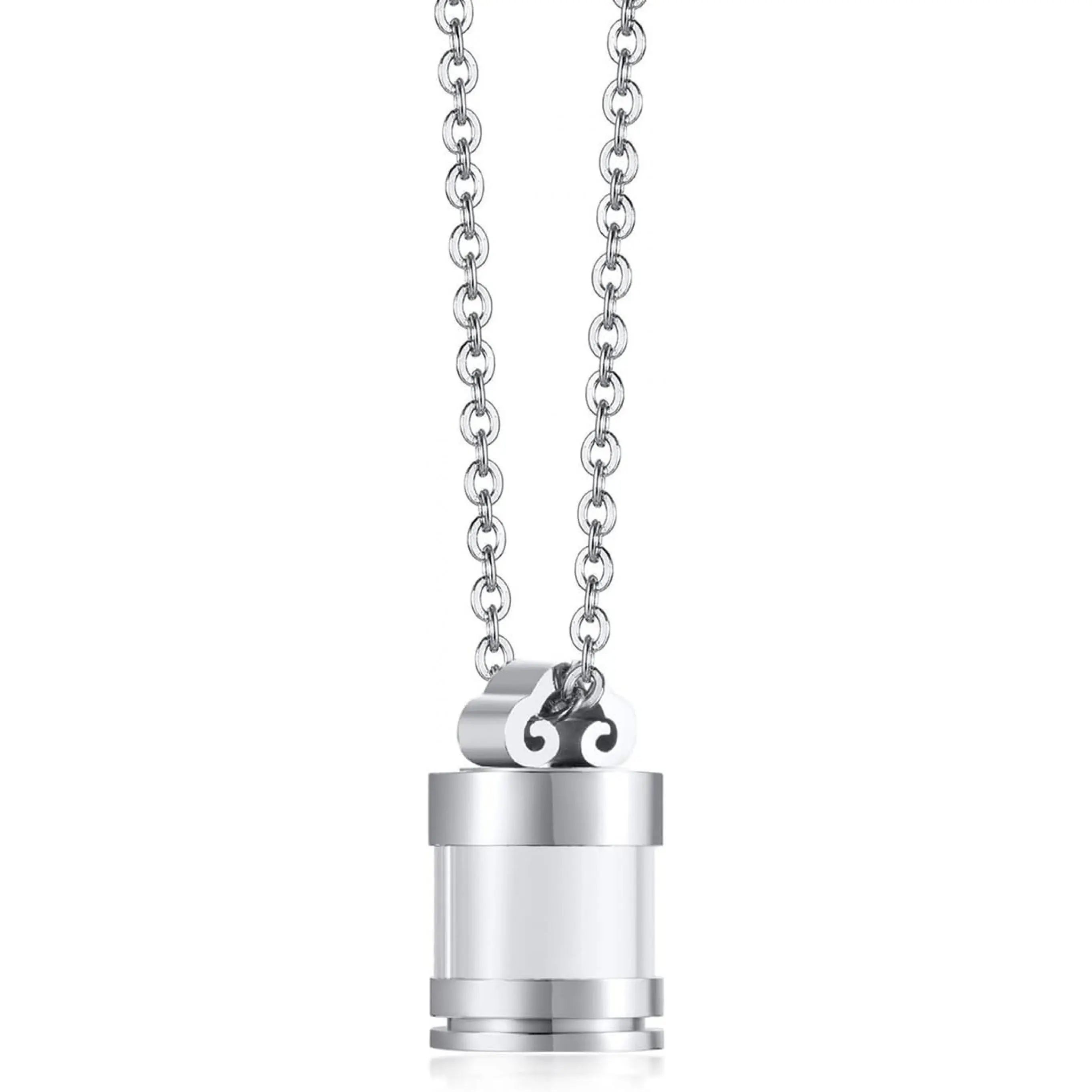 Fashion Stainless Steel Glass Bottle Pendant Container Ashes Holder Necklace