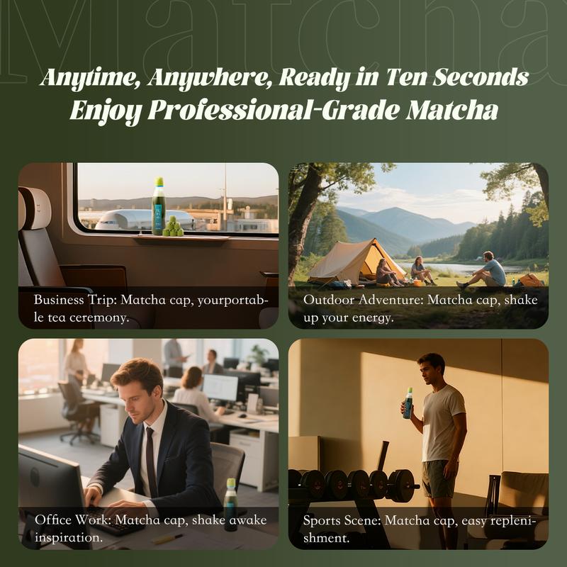 Matcha Cap |  Convenience for On-the-Go Lifestyles  | 12-Pack Premium Quality, Easy Brew | Jingbaiwei Matcha Cap | OnTheGo | HealthyAlternative | QuickRecipe