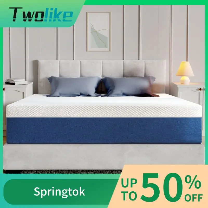 Twolike Memory Foam Mattress, Medium Firm Feel, Removable Washable Mattress Cover, Fiberglass free, Mattress in A Box, 10 inch 12 inch Twin/Full/queen