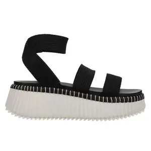 Steve Madden Womens Shelle Ankle Strap Platform Casual Sandals Casual Mid Heel 2-3" - Black