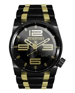 Rockwell 50mm Ricky James Edition Watch - Black/Gold, 18k Gold Plated Accents, Swiss Ronda Caliber 1069, Sapphire Crystal, Duraframe™ Butterfly Clasp