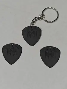Sleep Token Guitar Pick Keychain with Embossed Logo with Durable Metal Ring for Music Lovers (3 pack)