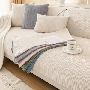 Chenille Sofa Cover, 1Pcs Soft Plush Anti-Slip Design Couch Cover, Pet-Friendly Sofa Cushion, Fits 1-5 Seater Sofas, Sofa Couch Covers