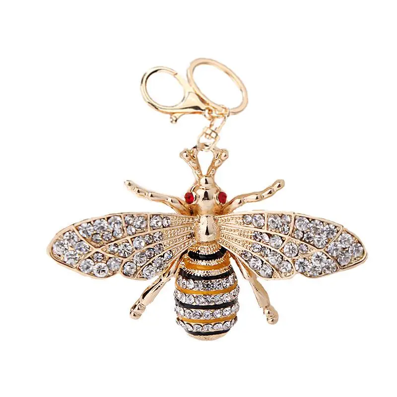 Cute Bee Design Keychain, Rhinestone Decor Keychain for Car Keys for Women & Men, Fashion Accessories for Daily Use, Creative Gift Ideas, Charm, Artif