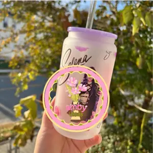 16 oz glass cup Selena