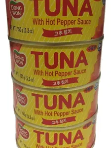 Dongwon, Tuna With Hot Pepper Sauce, 5.29 Ounce 4-cans