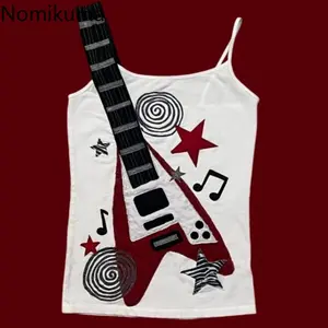 TOP Streetwear Tanks Y2k Cropped Tops Punk Tunic Tees Women's Clothing Print Sling Vest 2025 Ropa Mujer Fashion Summer Sexy Camis