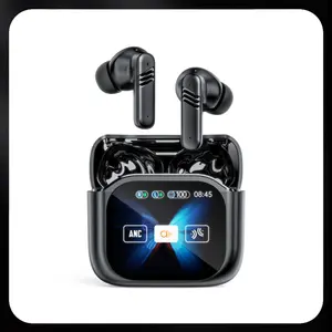 Bluetooth 6.0 Wireless Earbuds with LCD Touch Screen Case, Active Noise Cancelling, Find My Earbuds Function, HiFi Stereo Sound, 60H Playtime, IPX7 Waterproof Ear Buds for Daily Use, Workout & Calls