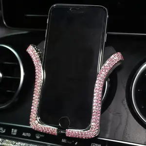 1-Piece Rhinestone-Studded U-Shaped Car Phone Holder - Retractable Car Vent Holder - A Practical and Drop-Proof Gift for Car Enthusiasts, Cell Phone Mount