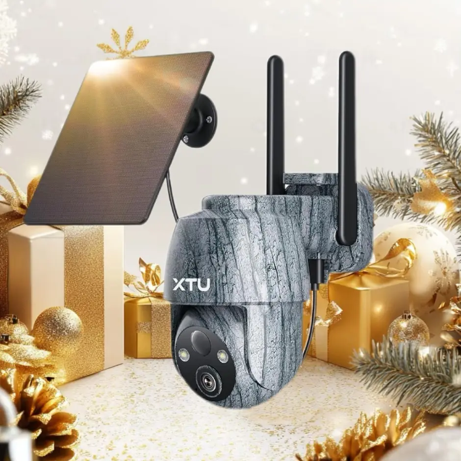4G LTE Cellular Solar-Powered Trail Camera, 2K Live Streaming Playback, IR & Color Night Vision Motion Activate, IP66 Waterproof, 360° Full View ,[SD Card Not Included]