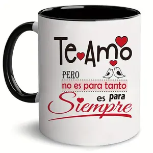 BNB Spanish Love Phrase Coffee Mug  – “Te Amo Para Siempre” Romantic Ceramic Cup, Valentine’s Day & Christmas Gift for Mom, Chefs, Home or Travel Use, Gift Box Included