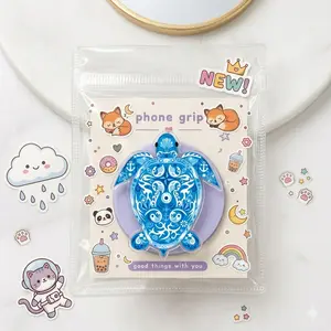Cute Sea Turtle Phone Grip Holder Blue Mandala Boho Ocean Expanding Stand Aesthetic Phone Accessories Gift for Her Turtle Lovers Women