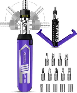 Ratchet Screwdriver Set, 14-in-1 Multi Bit Screwdriver Set, 180° Pivoting Adjustable Angle Screwdriver, for Home DIY, Electronics, Car Emergency and Garage