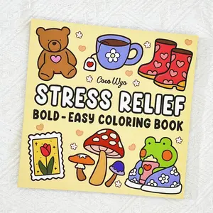 Adult and children's coloring book coloring book, bold and easy, simple and large designs for relaxation, including animals, landscapes, flowers, patterns, cute things, and more (bold and easy coloring)