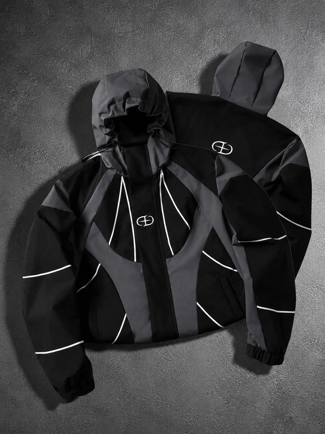 Men's Techwear Hooded Windbreaker - Loose Oversized Zip-Up Utility Coat with Adjustable Hood, Lightweight Cyberpunk Streetwear for Travel, Hiking, Daily Wear, Chic TikTok-Style Outerwear