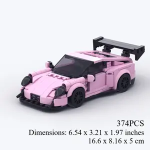 Racing Car Building Blocks Toy, 374pcs/set Creative Sport Car Assembly Model, Fashionable Car Building Toy for Home Desktop Decor