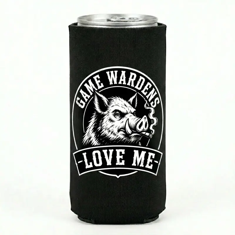 Slim can cooler Game wardens love me Cup