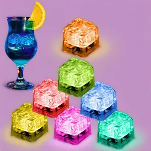 Light Up Ice Cubes, 12 Pack Multi Color Led Ice Cubes for Drinks with Changing Lights, IP67 Waterproof Reusable Glowing Flashing Ice Cube for Club Bar Party Wedding Decor