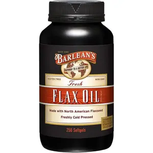 Barlean's Omega 3 6 9 Flaxseed Oil Supplements, Cold-Pressed 250 Softgels