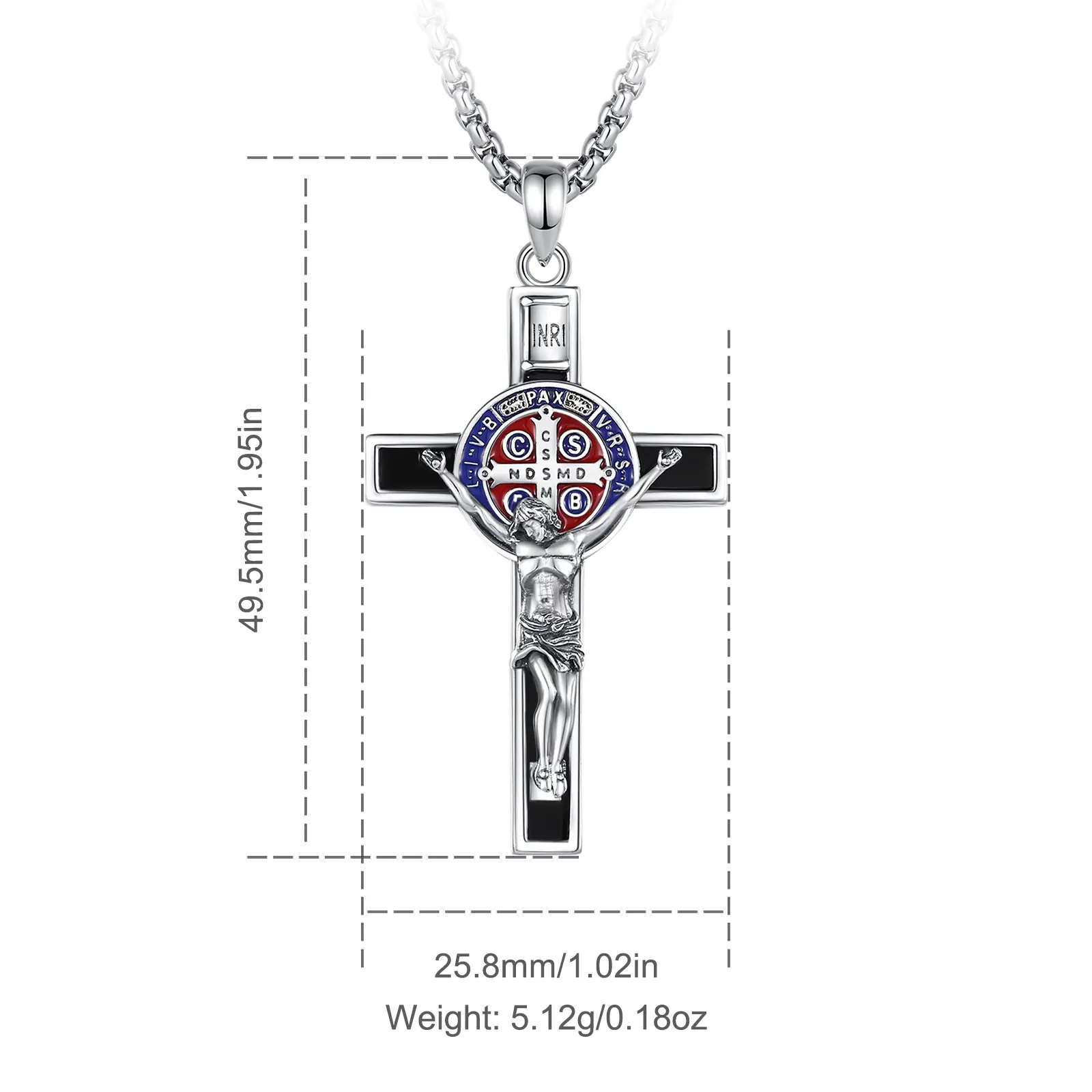 STYLE 4 Black Enamel Craft Crucifix