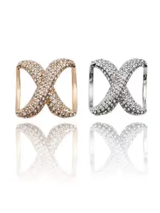 Fashionable High-End Silk Scarf Buckle Ring, Simple Small Scarf Clip, Two-In-One Function Square Scarf Holder, Accessories, Jewellery