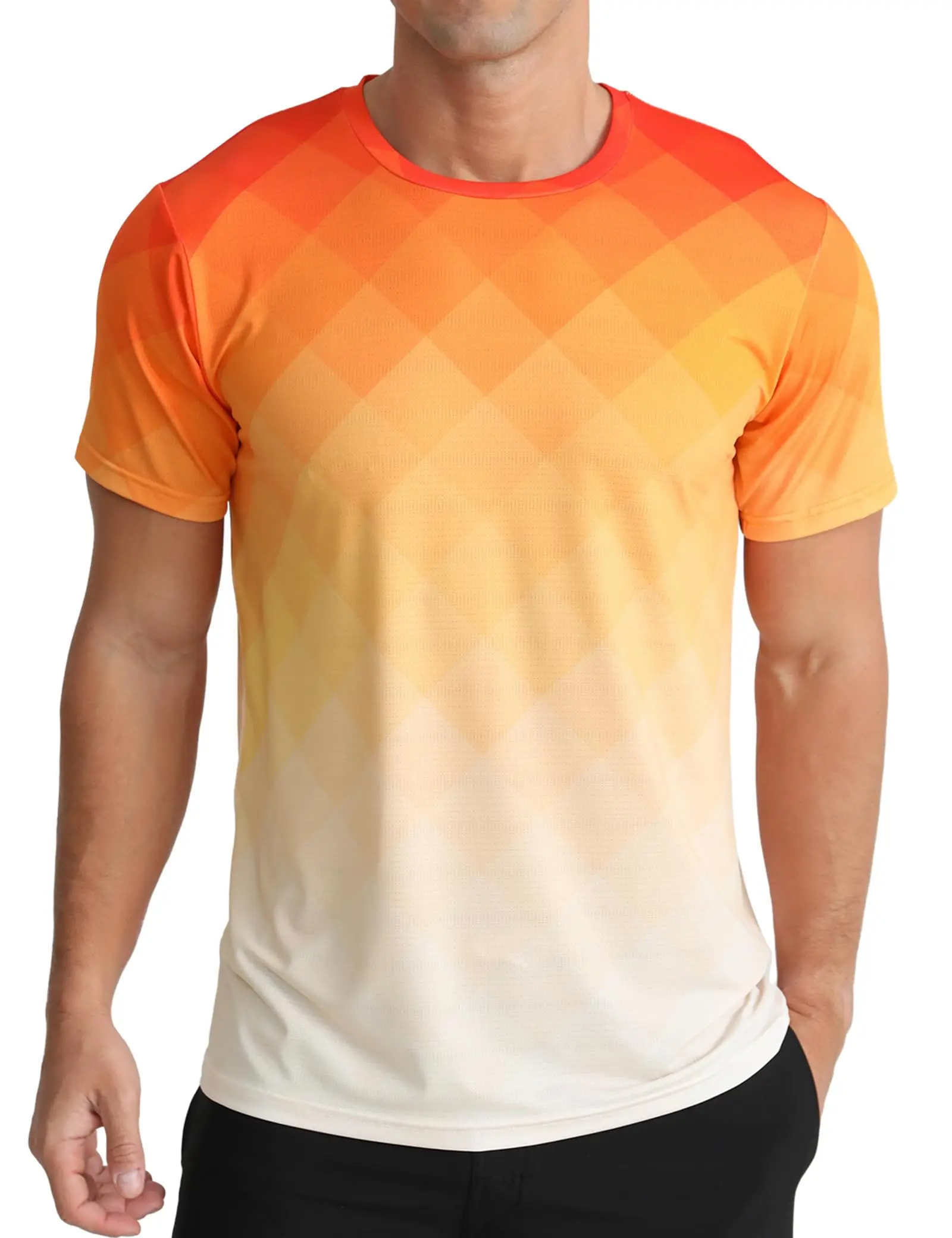 APTRO Men's Fitted Performance T-Shirt in Quick-Dry 4-Way Stretch Fabric for Male Athletic Workouts, Running & Biking, Breathable, Athletic Style Sports T-Shirt