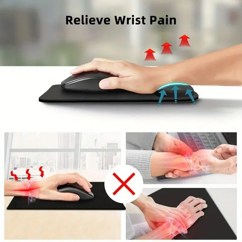 Ergonomic Wrist Support Mouse Pad, Non-Slip Bottom Reduces Wrist Discomfort, Ideal for Home, Office and Cafe PC Use festive party supply gift