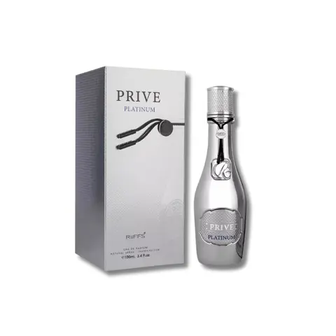 Riiffs Prive Platinum Eau De Parfum - 3.4 fl oz Regular Edition Unisex Alcohol Base Fragrance, Elegant Luxurious Woody-Warm Spicy Scent with Patchouli, Green Tea, Citrus, Fruity Fresh Hit Notes, Beauty & Personal Care Liquid for Adults
