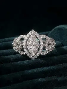 1 Luxurious Women's Ring Set with Sparkling Synthetic Zircon, Elegant Commitment Ring, Marquise Engagement Ring, Women's Wedding Engagement Jewelry, Party Gift
