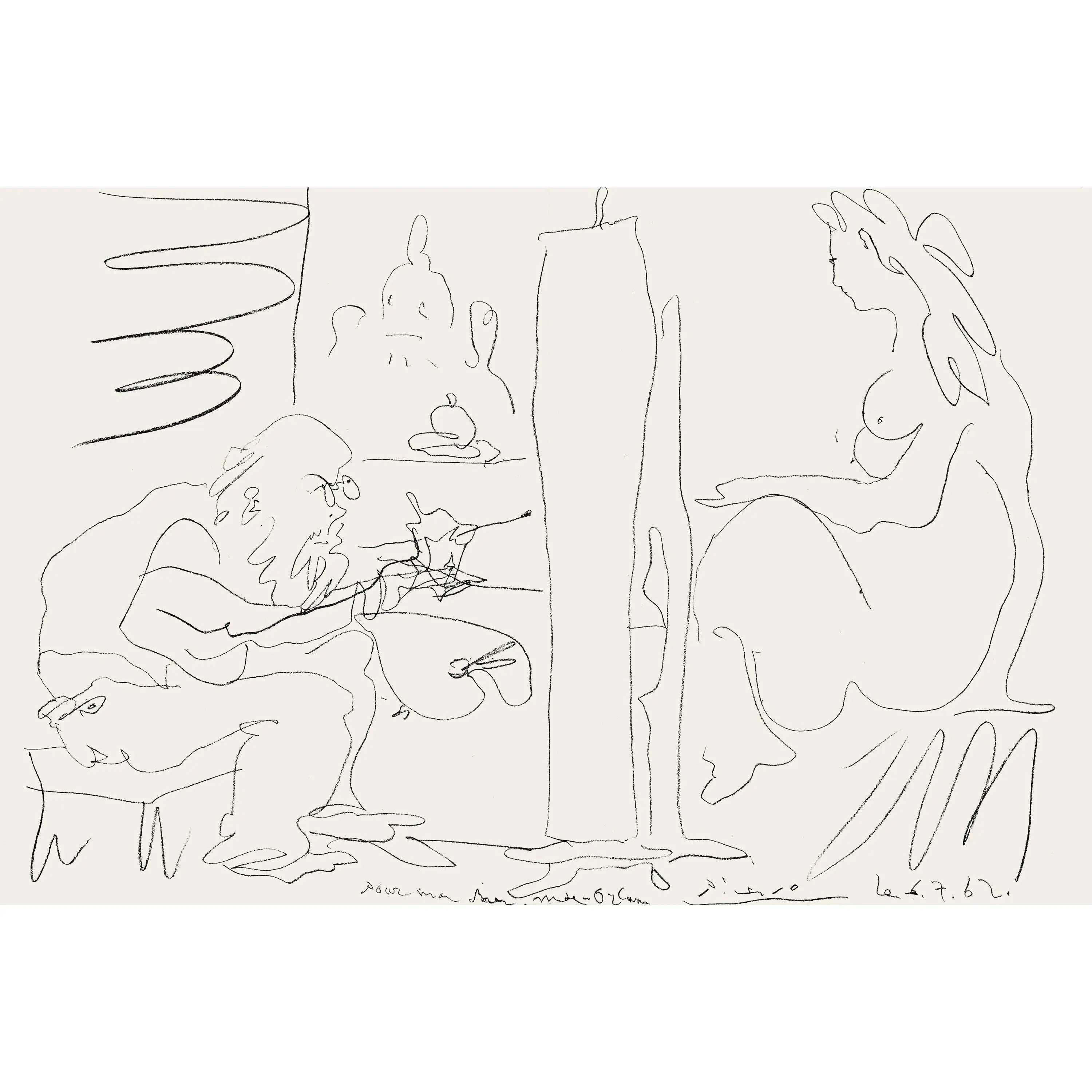 Pablo Picasso, Le Peintre et son Modèle (Mourlot 355; Bloch 1036), Regards sur Paris, Limited Edition Lithograph