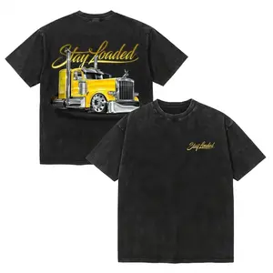 TLXT Stay Loaded Yellow Semi Truck T-Shirt – Chrome Diesel Big Rig Graphic Tee, Classic 18 Wheeler Trucker Design, Soft Cotton Blend Shirt, Long Haul Driver Gift for Men & Women