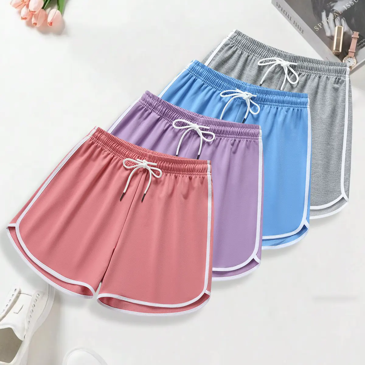 Rose Pink - Purple - Blue - Light Gray