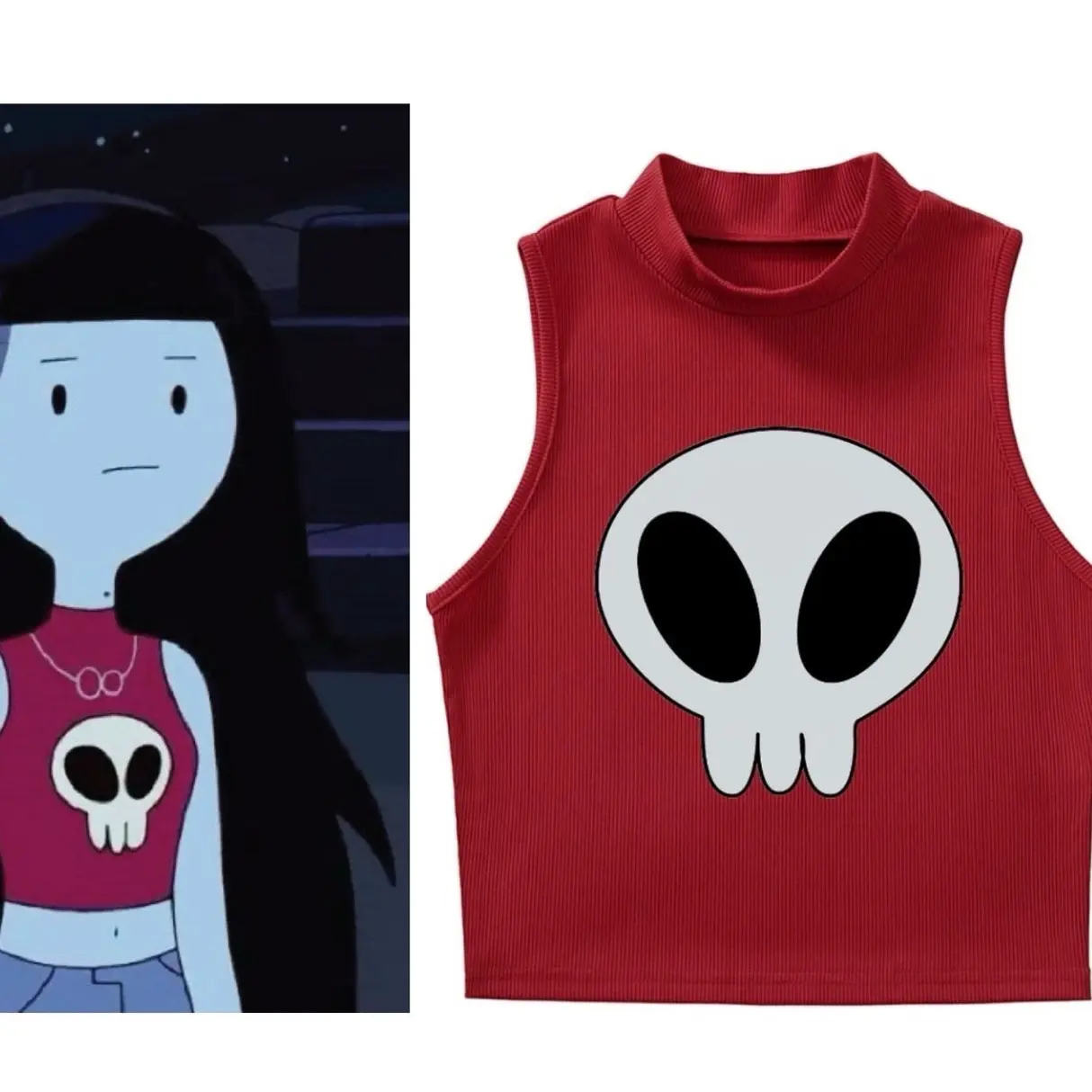 Adventure Time Marceline skull crop top