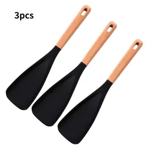 Non-Stick Cookware Spoon Set, 3-Piece Silicone Cooking Utensils, 12-Inch Heat-Resistant Spoons for Kitchen Use, Durable & Easy Clean, Kitchen Cooking Accessories