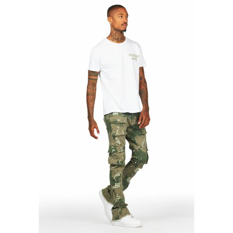 Kade Camo Stacked Flare Jean