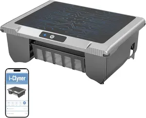 T1B Solar Powered Pool Skimmer Robot, Automatic Robotic Pool Surface Skimmer Cleaner with 24/7 Cleaning, Dual Charging Modes, Auto-Dock, Inground & Above-Ground Pools-Gray