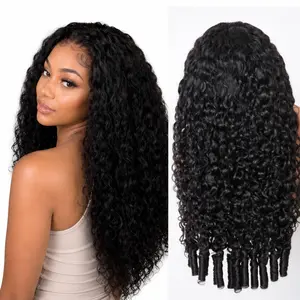 Burmese Curly 13x6 Lace Front Fluffy Wig, 250% Density 100% Real Human Hair Wigs, True Glueless Ready to Wear Pre-Cut Pre-Bleached Knots Melted Hairline Deep Parting Upgrade Drawstring Cap Beginner Friendly