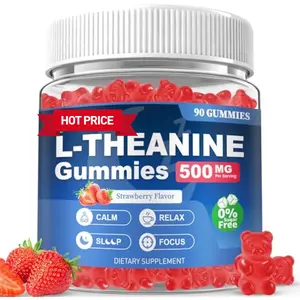 90 Count | L Theanine Gummies 500MG, L Theanine Supplement for Adults & Kids, w/Ashwagandha, Magnesium, GABA & 5-HTP, Sugar Free Liposomal Formula for Calm Relax zzZ M♡♡d & Focus, Vegan, gift for him and her, mother dad lover gift
