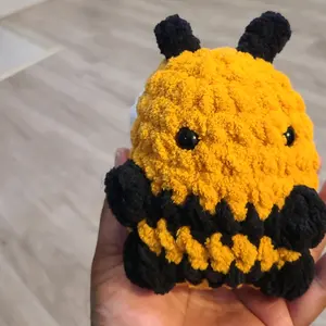 Hand made chunky crochet bee made with soft yarn