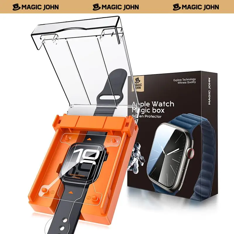 MAGIC JOHN 2 Pack Ceramic Film Screen Protector for Apple Watch Series Easy Bubble-Free Design Installation Smooth Touch Anti-Shock HD Clarity Full Co