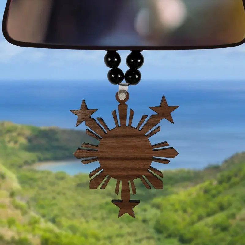 Philippine Ornament - 1/4 Inch Thick Wood Cherry Hickory Mahogany Unfinished 4 Inches & 5 Inches Stylish Car Accessory