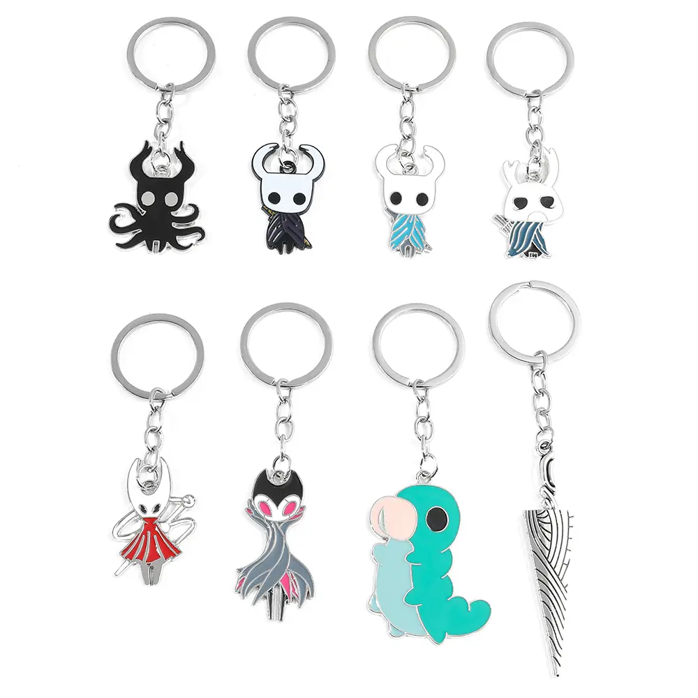 Game Hollow Knight Keychain Metal Key Chains Octopus Pendant Car Bag Key Holder Cartoons Souvenirs Gift Accessories