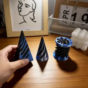 6-Piece Reversible Spiral Cone Fidget Toys Set, Anxiety Relief Desk Decorations, Christmas Gift, Birthday Party Favor, Office Stress Reliever