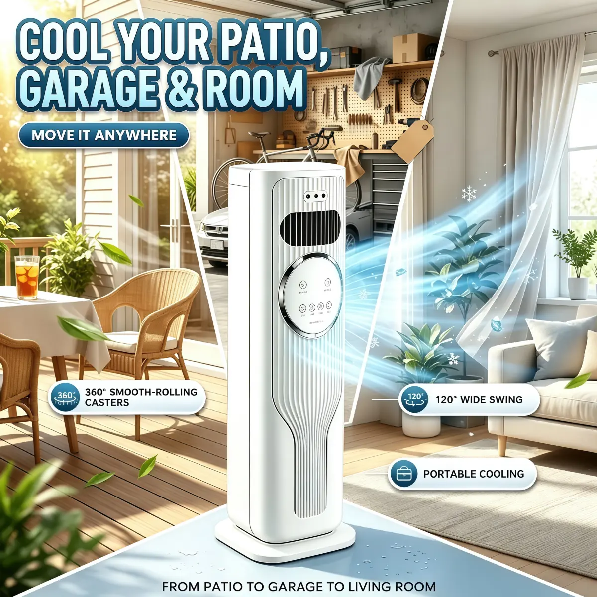 2026 ZERO QUEEN 12000BTU Portable Air Conditioner, Ultra Quiet Fast Cooling Mobile AC, Smart 24H Timer Energy Efficient Cooler, Bedroom Office Dorm Living Room Indoor Summer Daily Use, TikTok Mid Year Sale, Perfect Father's Day Gift