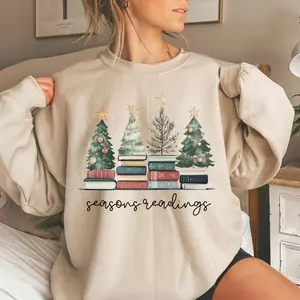 Bookish Christmas Sweatshirt, Seasons Readings Sweatshirt, Librarian Christmas Shirt, Book Lover Gift, Christmas Crewneck, Teacher Xmas Gift