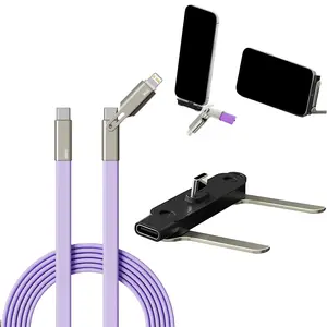 240w USB C to C Type iOS Interface Phone Stand Charger Adapter Connector Super Fast Charging Cable with PD Invisible Phone Stand Detachable USB C Cables